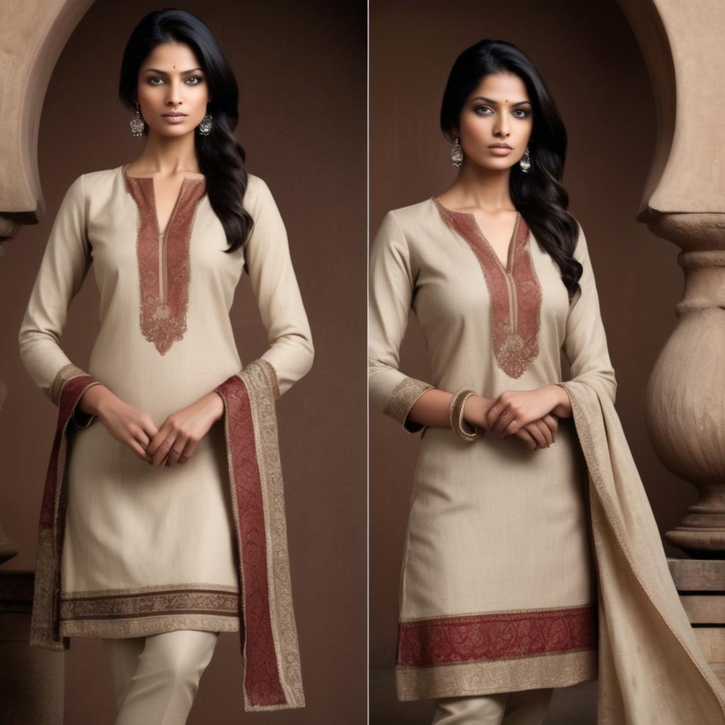 A stunning image of indian elegance in natural fabrics.