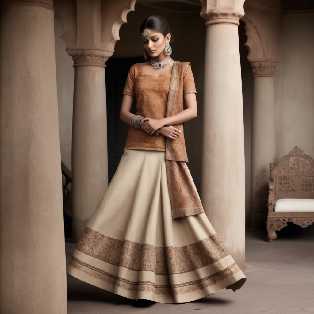 A stunning image of indian elegance in natural fabrics.