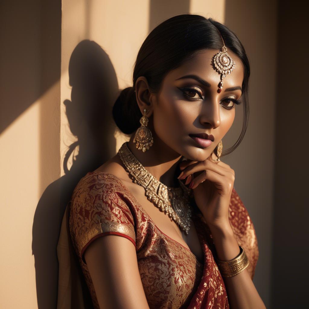 A stunning image of indian glamour in warm shadows.