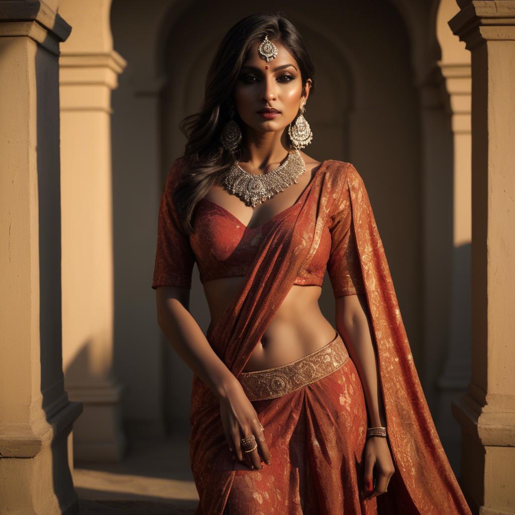 A stunning image of indian glamour in warm shadows.