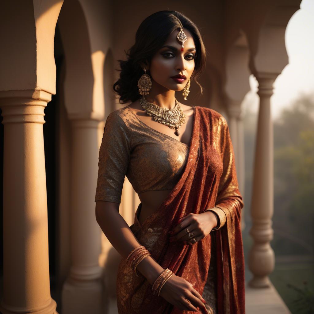 A stunning image of indian glamour in warm shadows.