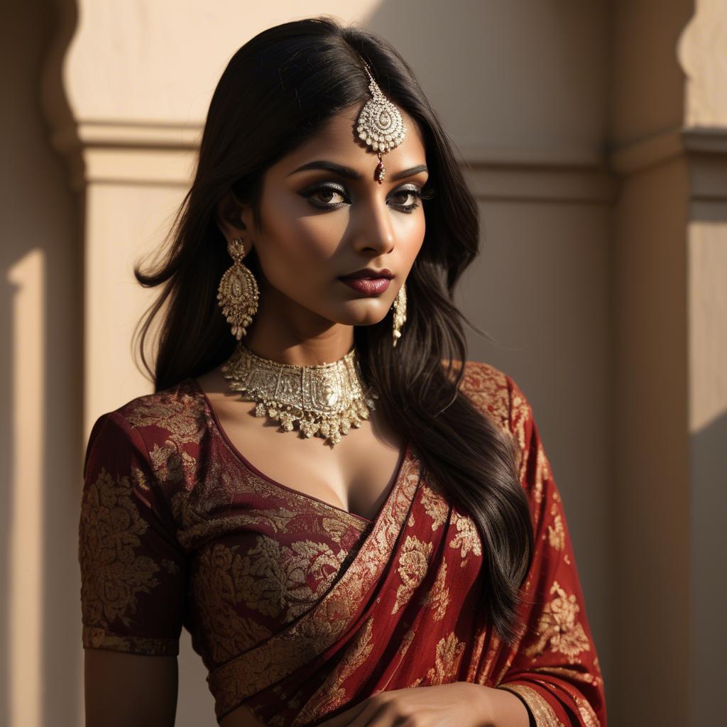 A stunning image of indian glamour in warm shadows.