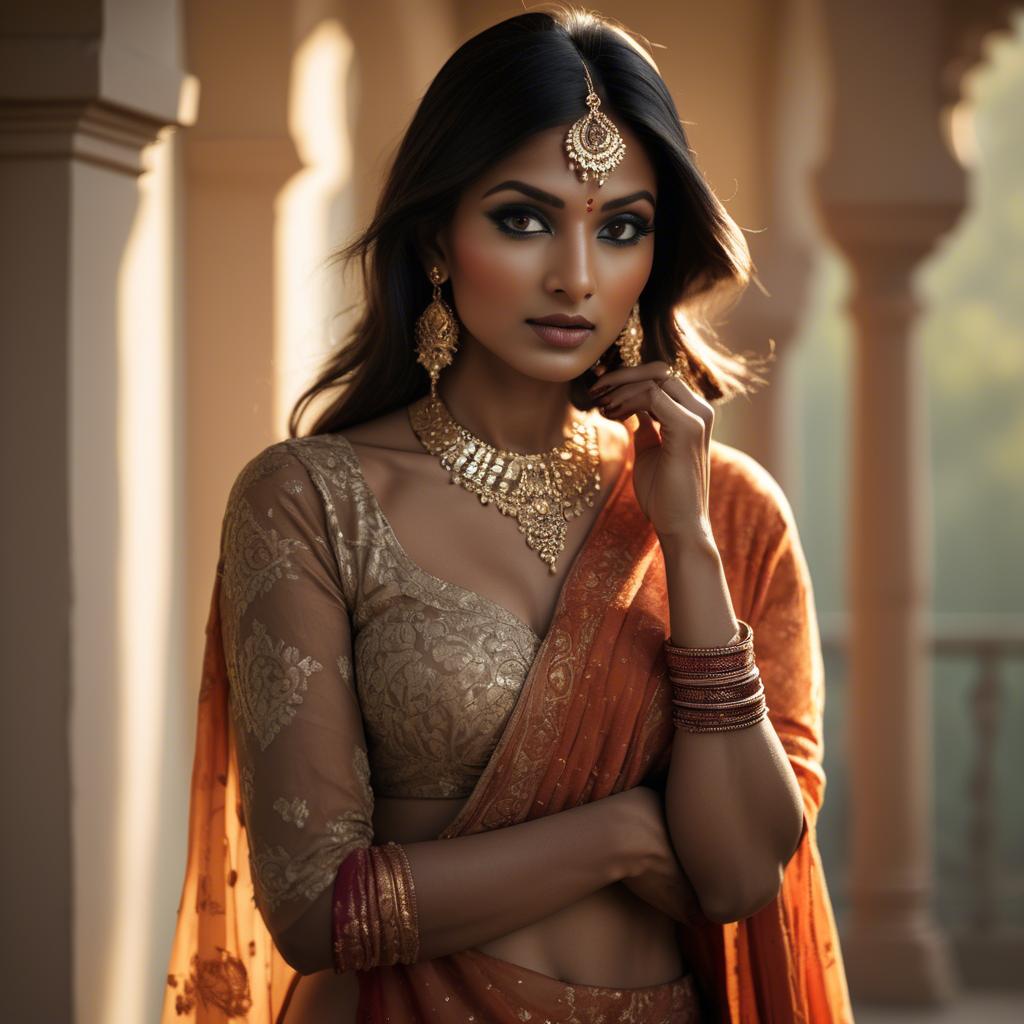 A stunning image of indian glamour in warm shadows.