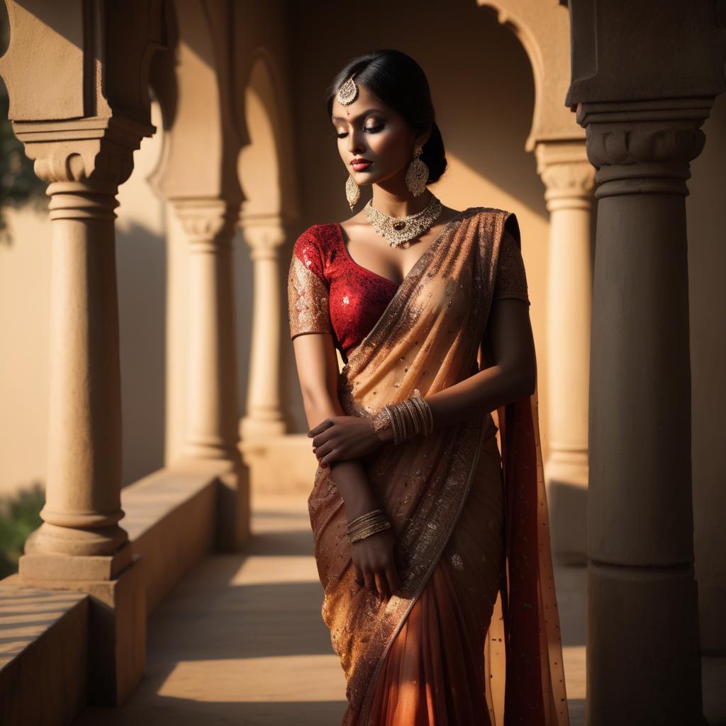 A stunning image of indian glamour in warm shadows.