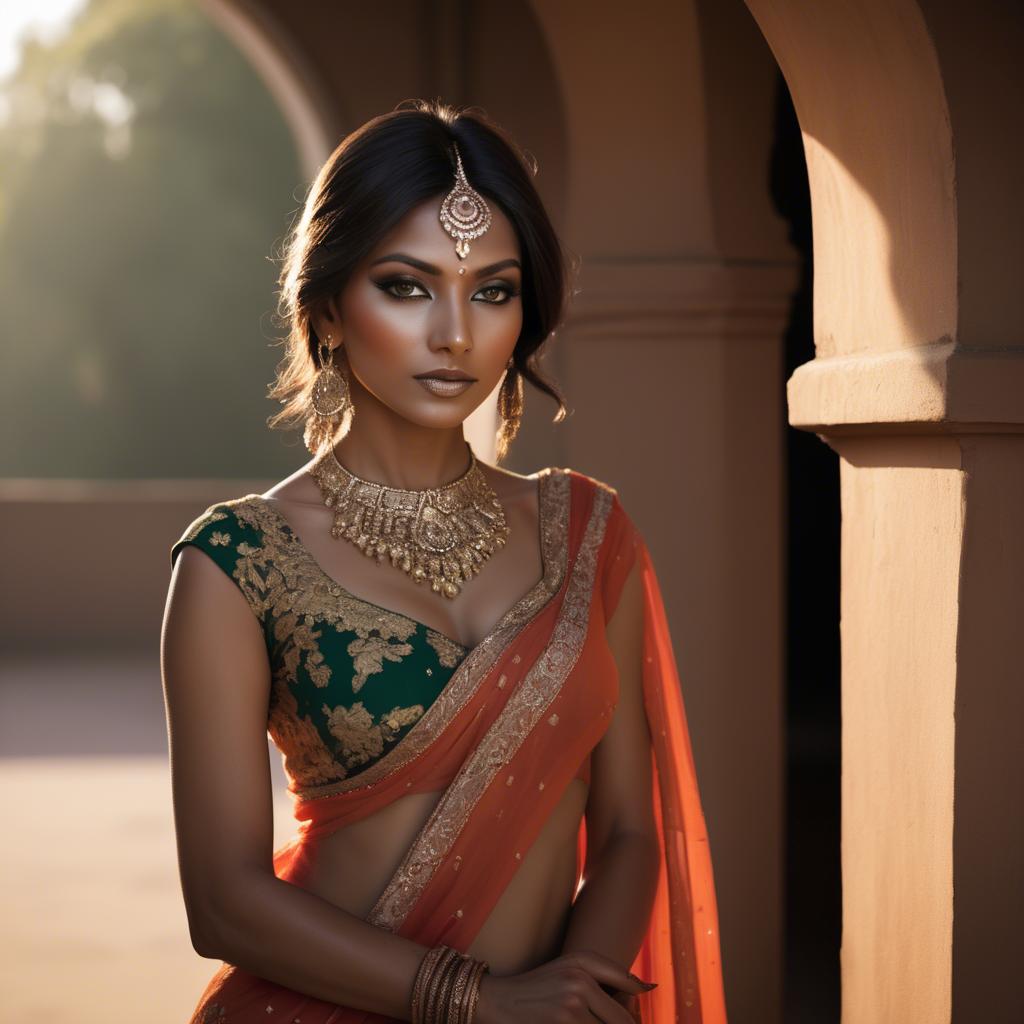 A stunning image of indian glamour in warm shadows.