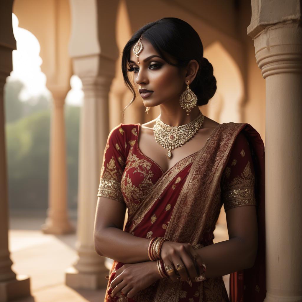 A stunning image of indian glamour in warm shadows.