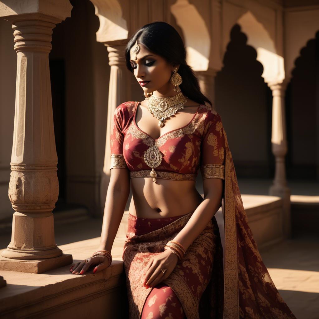 A stunning image of indian glamour in warm shadows.