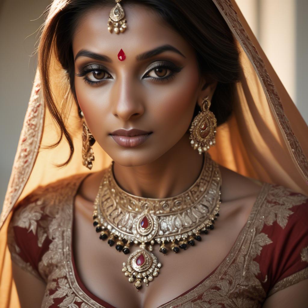 A stunning image of indian glamour in warm shadows.