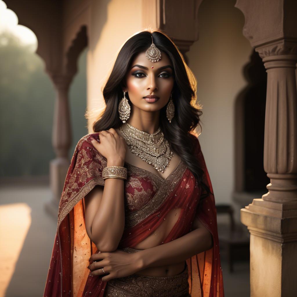 A stunning image of indian glamour in warm shadows.