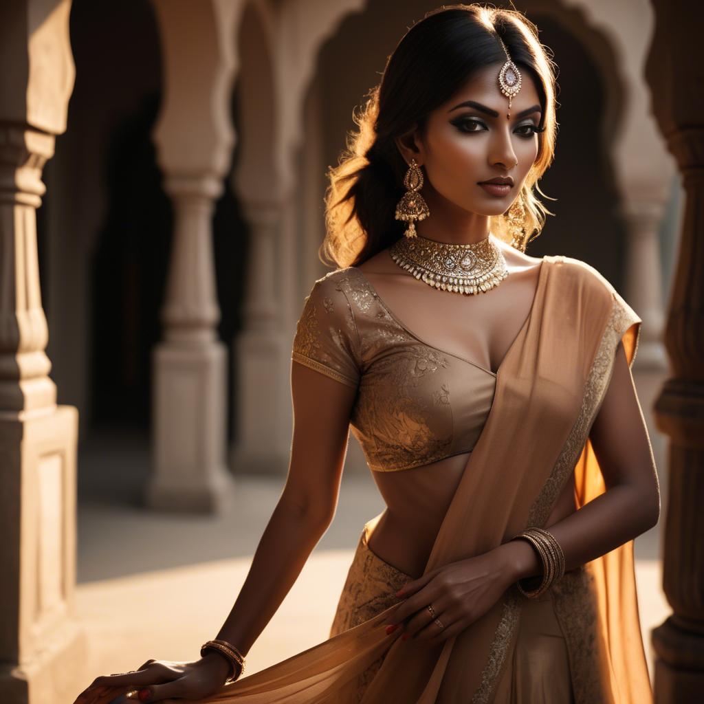 A stunning image of indian glamour in warm shadows.