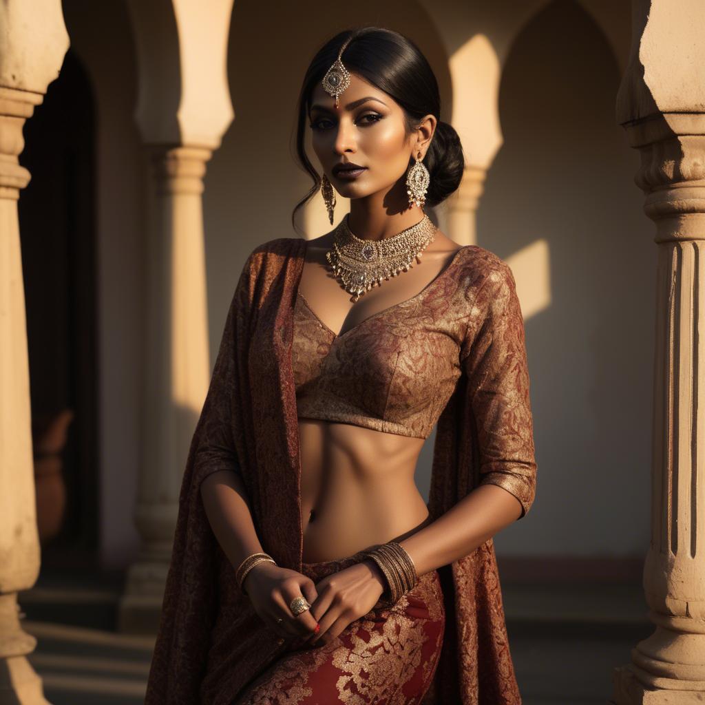 A stunning image of indian glamour in warm shadows.