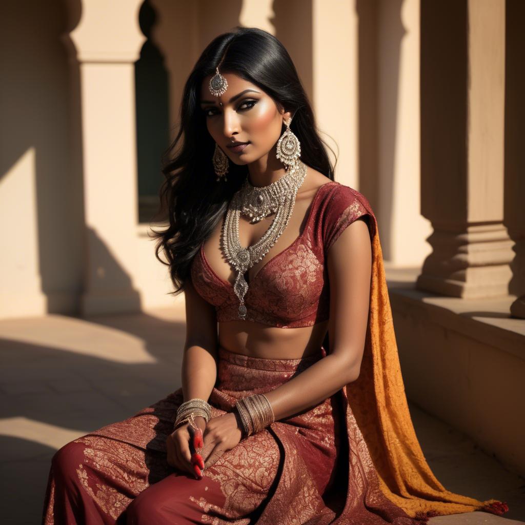 A stunning image of indian glamour in warm shadows.