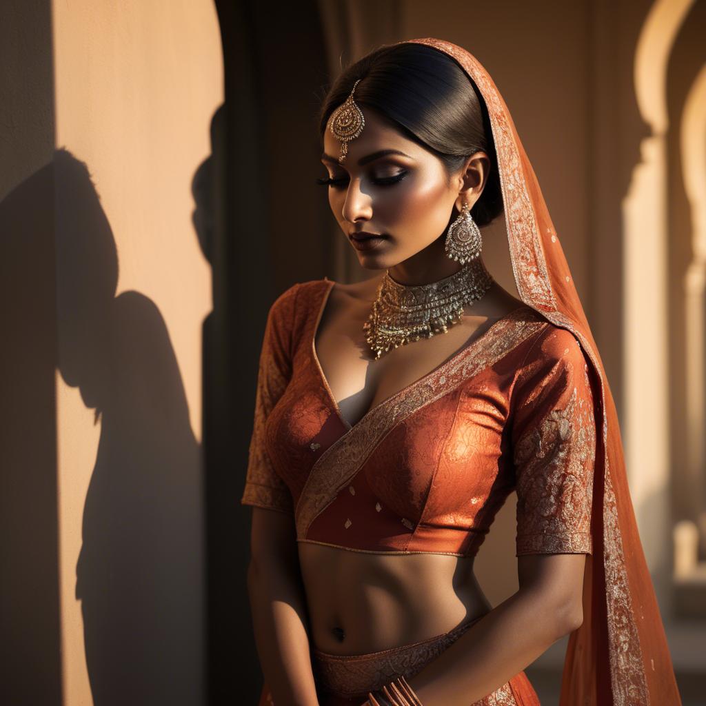 A stunning image of indian glamour in warm shadows.