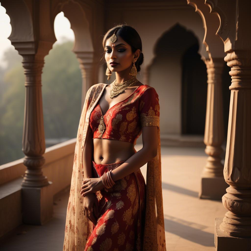 A stunning image of indian glamour in warm shadows.