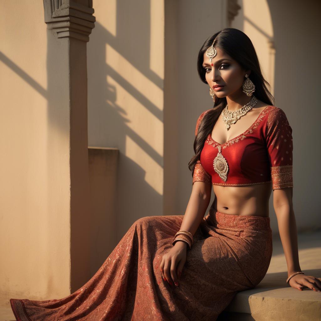 A stunning image of indian glamour in warm shadows.