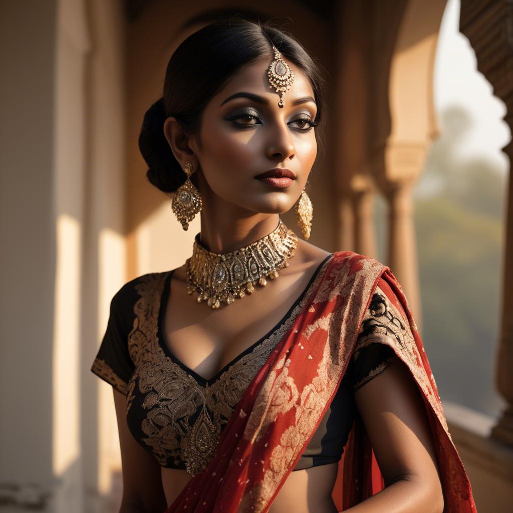 A stunning image of indian glamour in warm shadows.