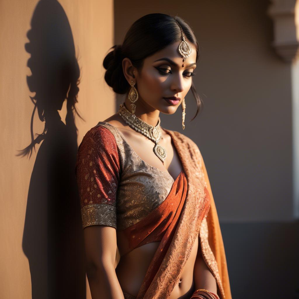 A stunning image of indian glamour in warm shadows.
