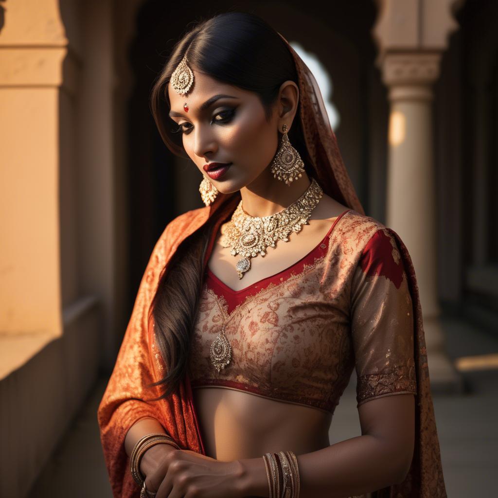 A stunning image of indian glamour in warm shadows.