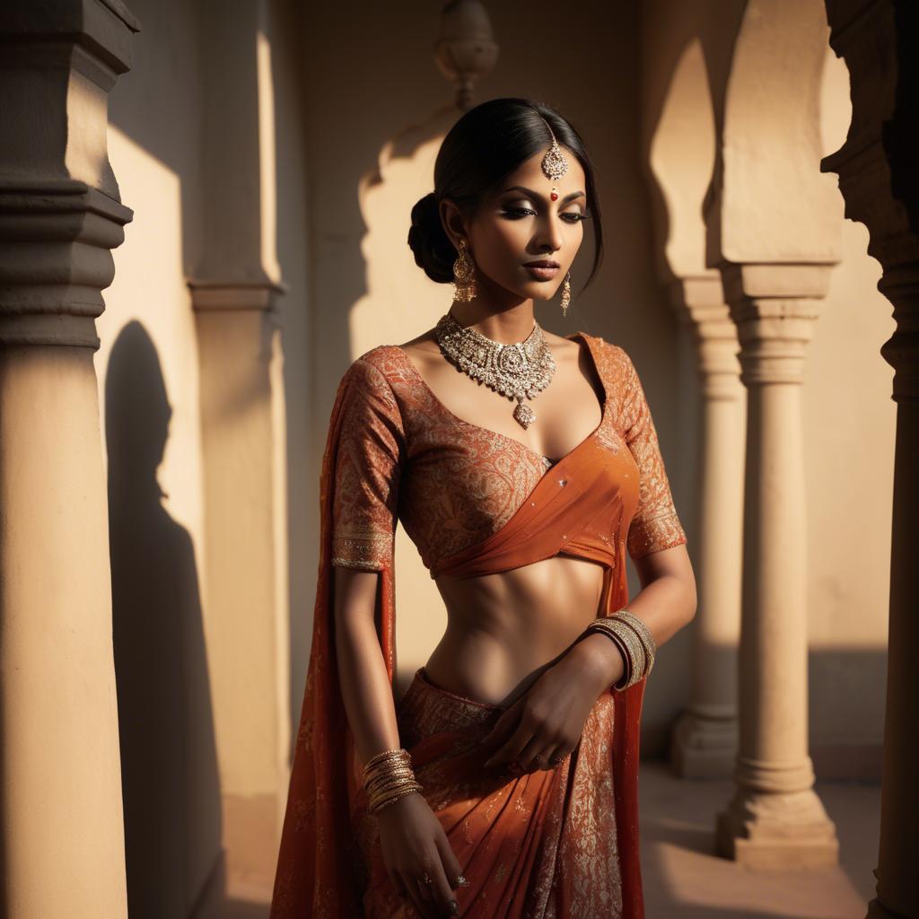 A stunning image of indian glamour in warm shadows.