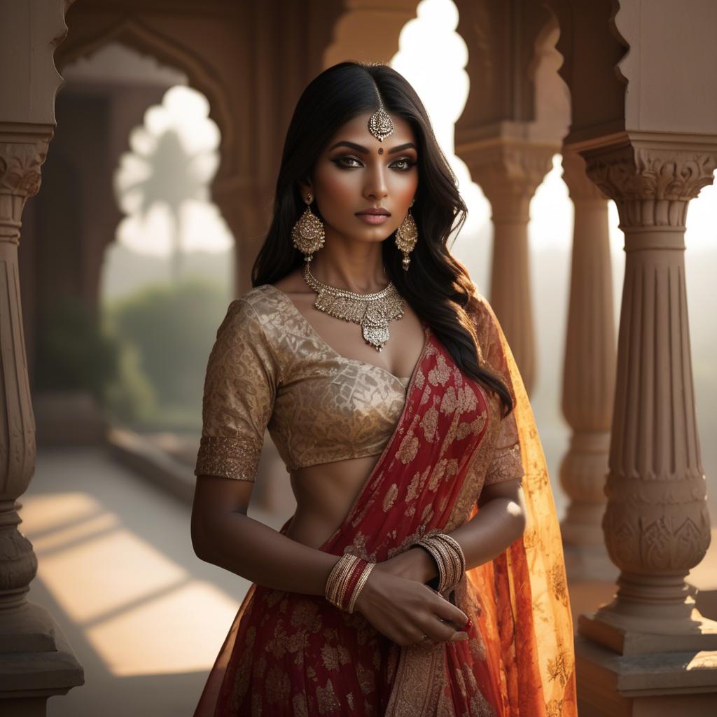 A stunning image of indian glamour in warm shadows.