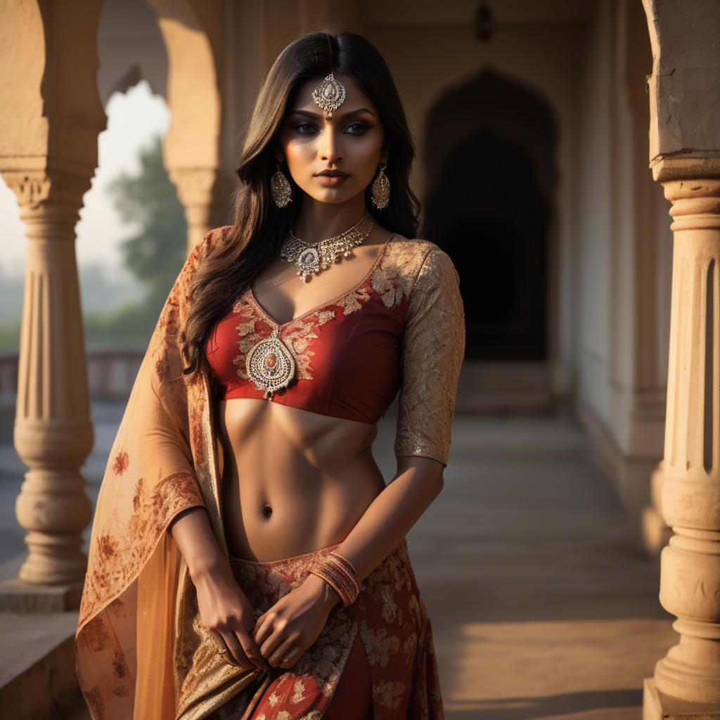 A stunning image of indian glamour in warm shadows.