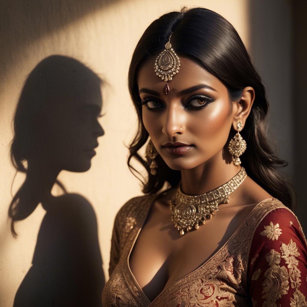 A stunning image of indian glamour in warm shadows.