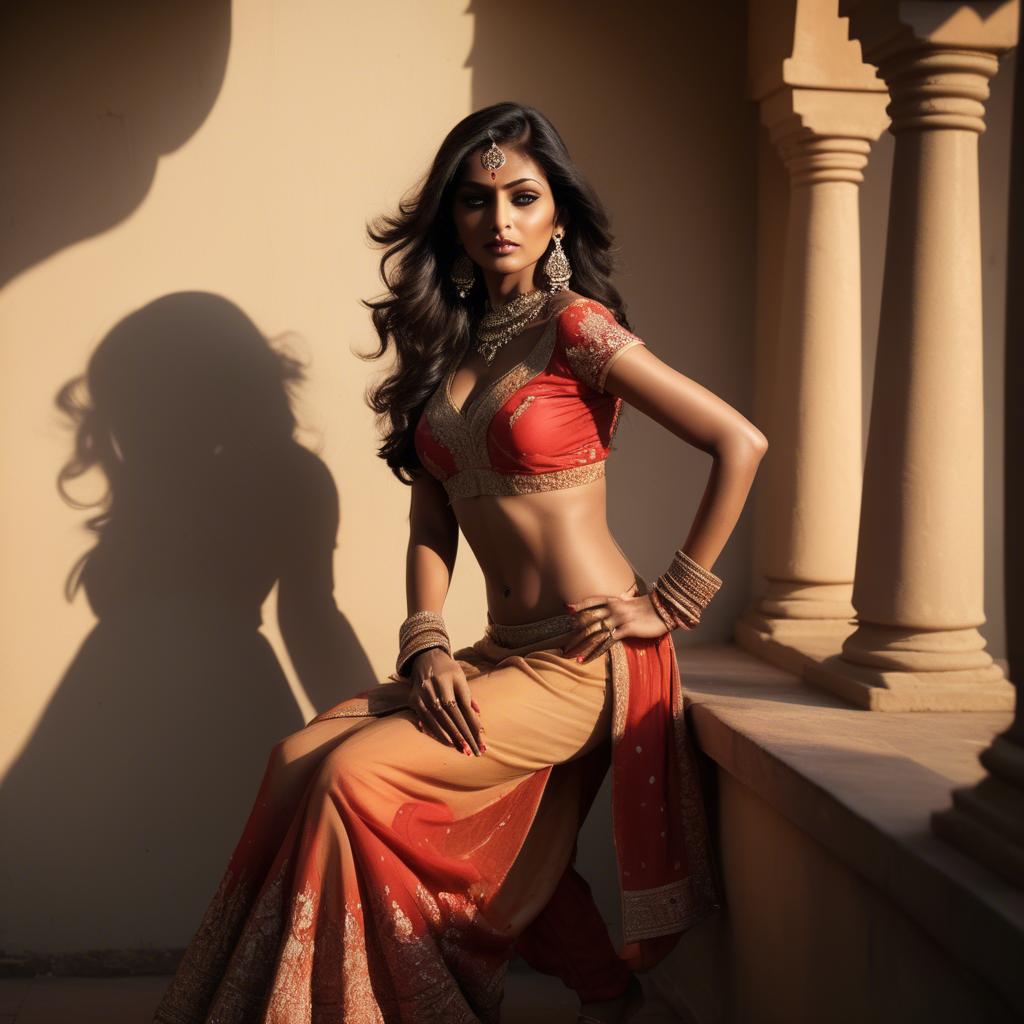 A stunning image of indian glamour in warm shadows.