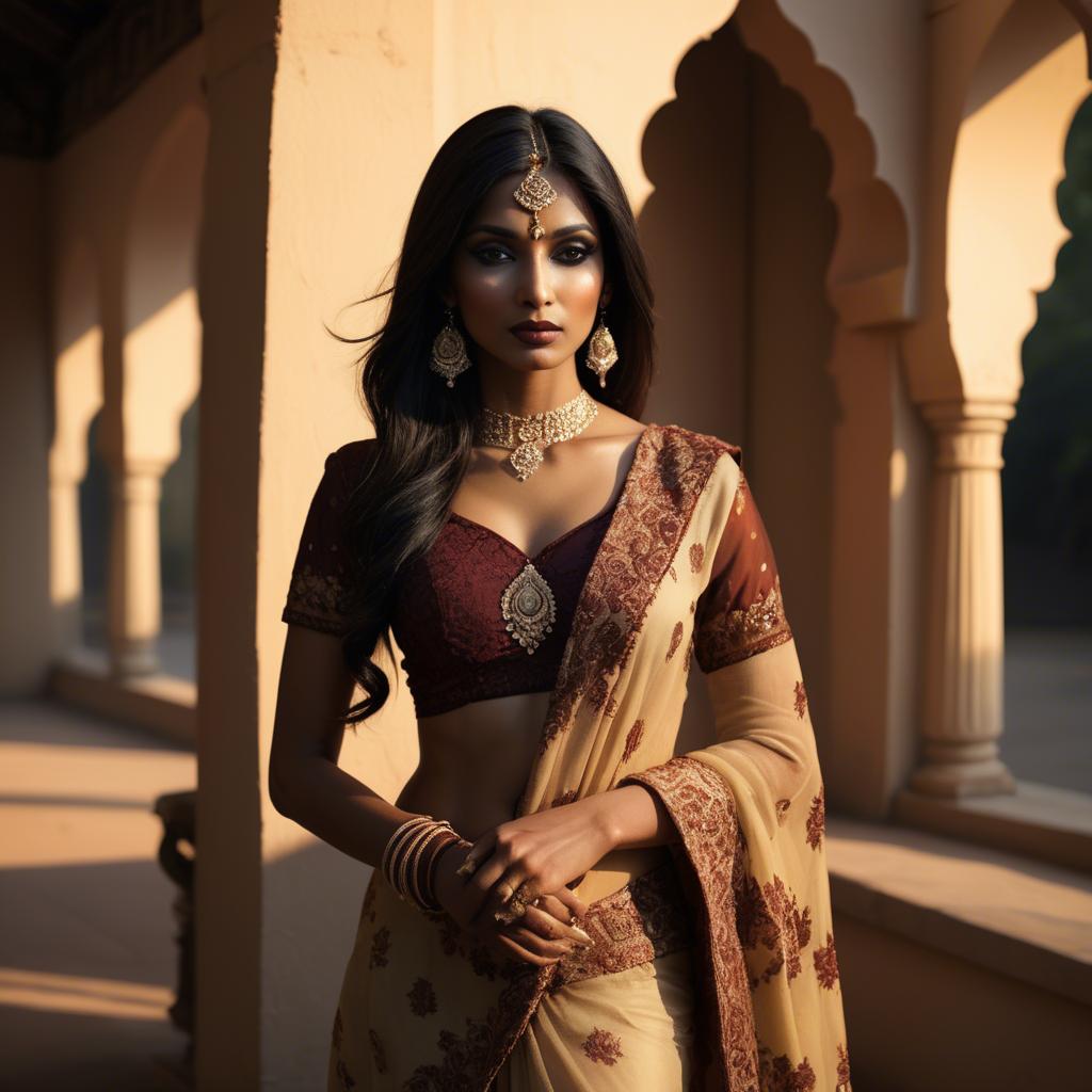 A stunning image of indian glamour in warm shadows.