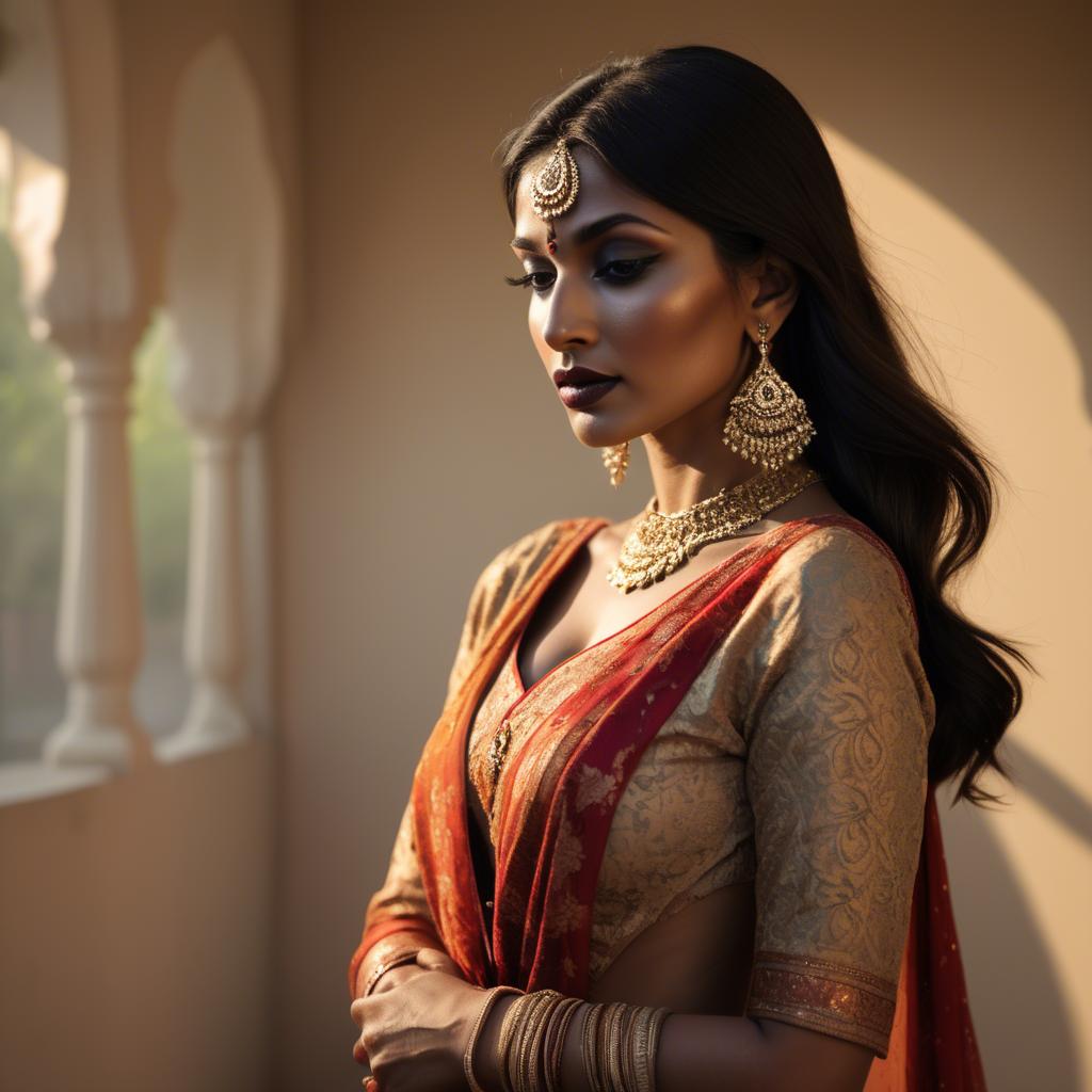 A stunning image of indian glamour in warm shadows.