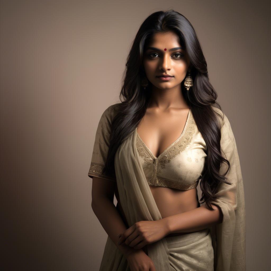 A stunning image of indian model in soft lighting.