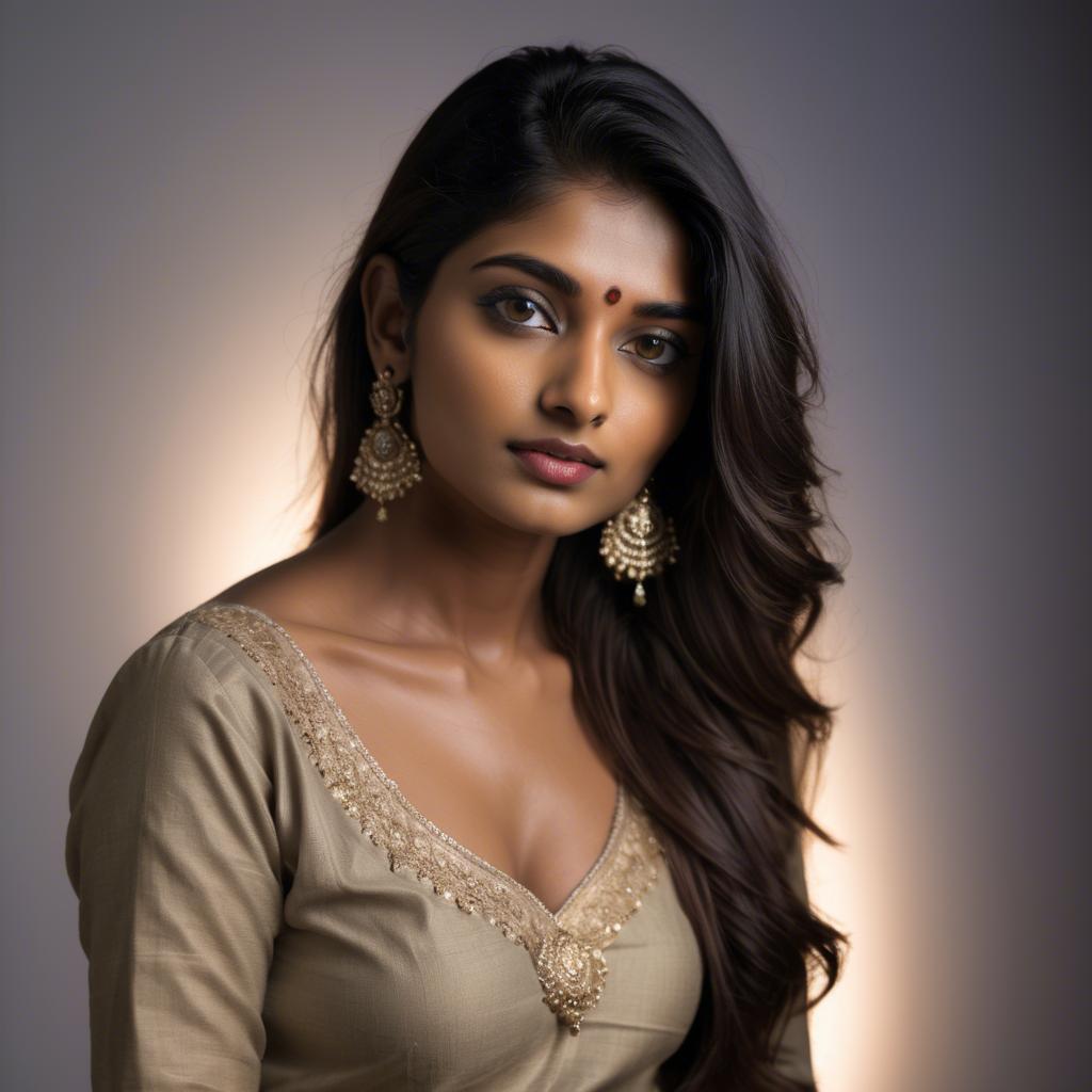 A stunning image of indian model in soft lighting.