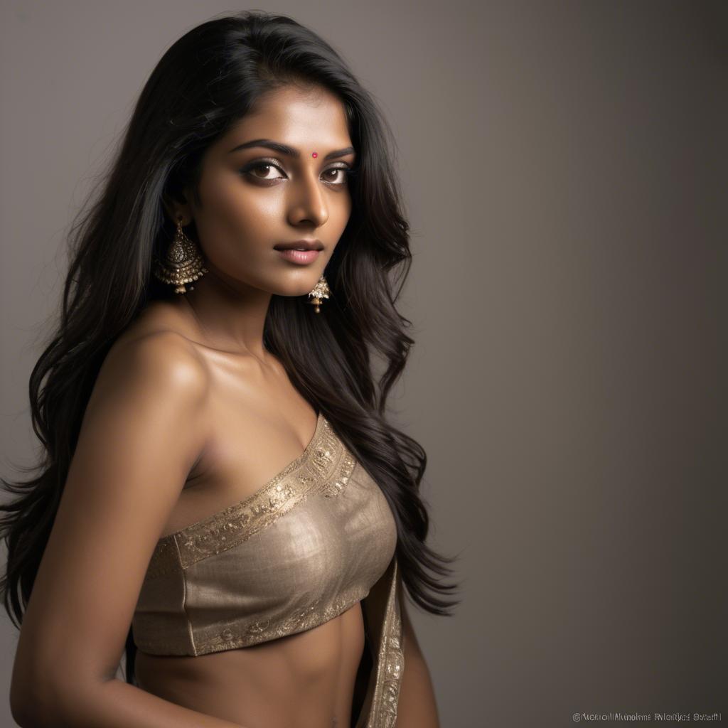 A stunning image of indian model in soft lighting.