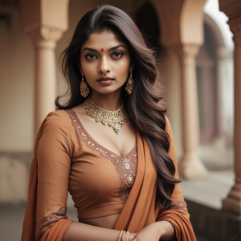 A stunning image of indian model in warm vintage hues.