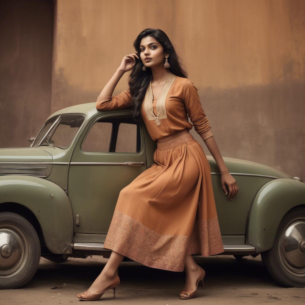 A stunning image of indian model in warm vintage hues.