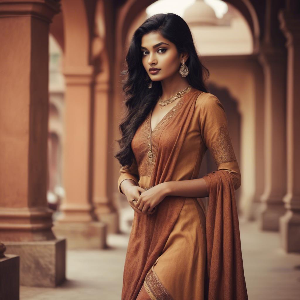 A stunning image of indian model in warm vintage hues.
