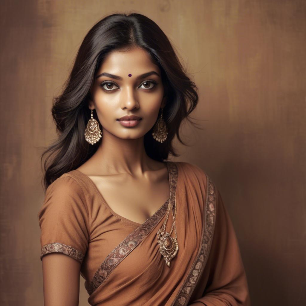 A stunning image of indian model in warm vintage hues.