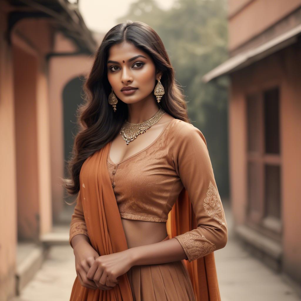 A stunning image of indian model in warm vintage hues.