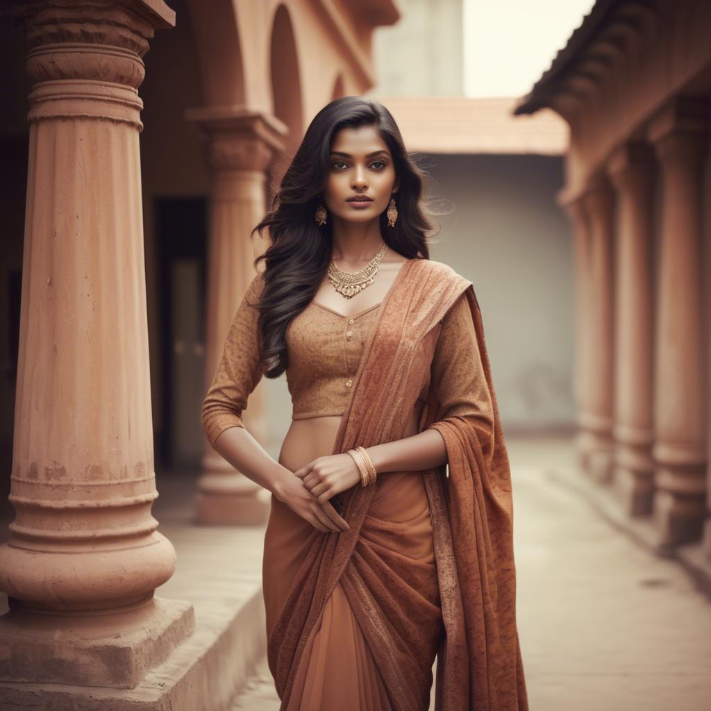 A stunning image of indian model in warm vintage hues.