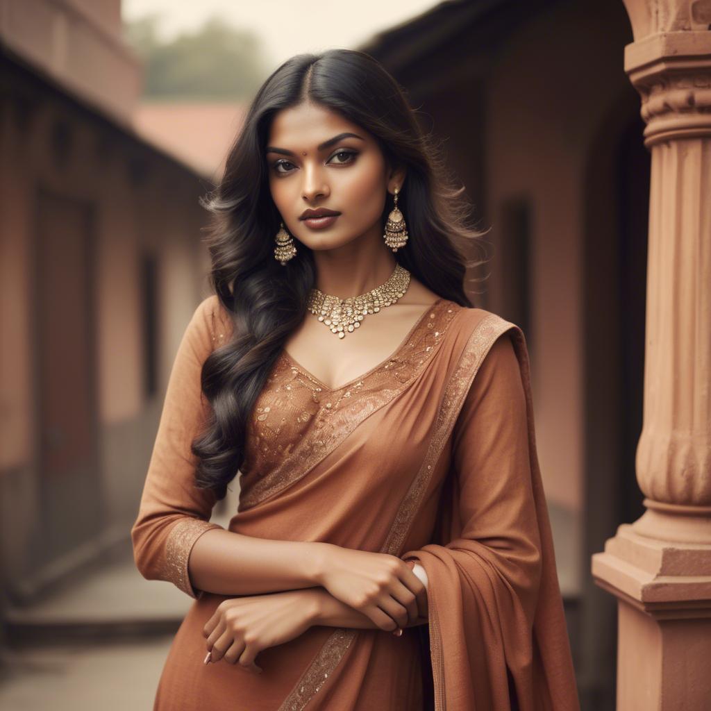 A stunning image of indian model in warm vintage hues.