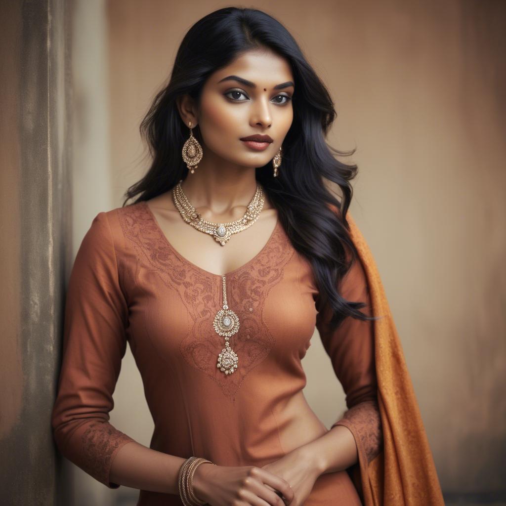 A stunning image of indian model in warm vintage hues.