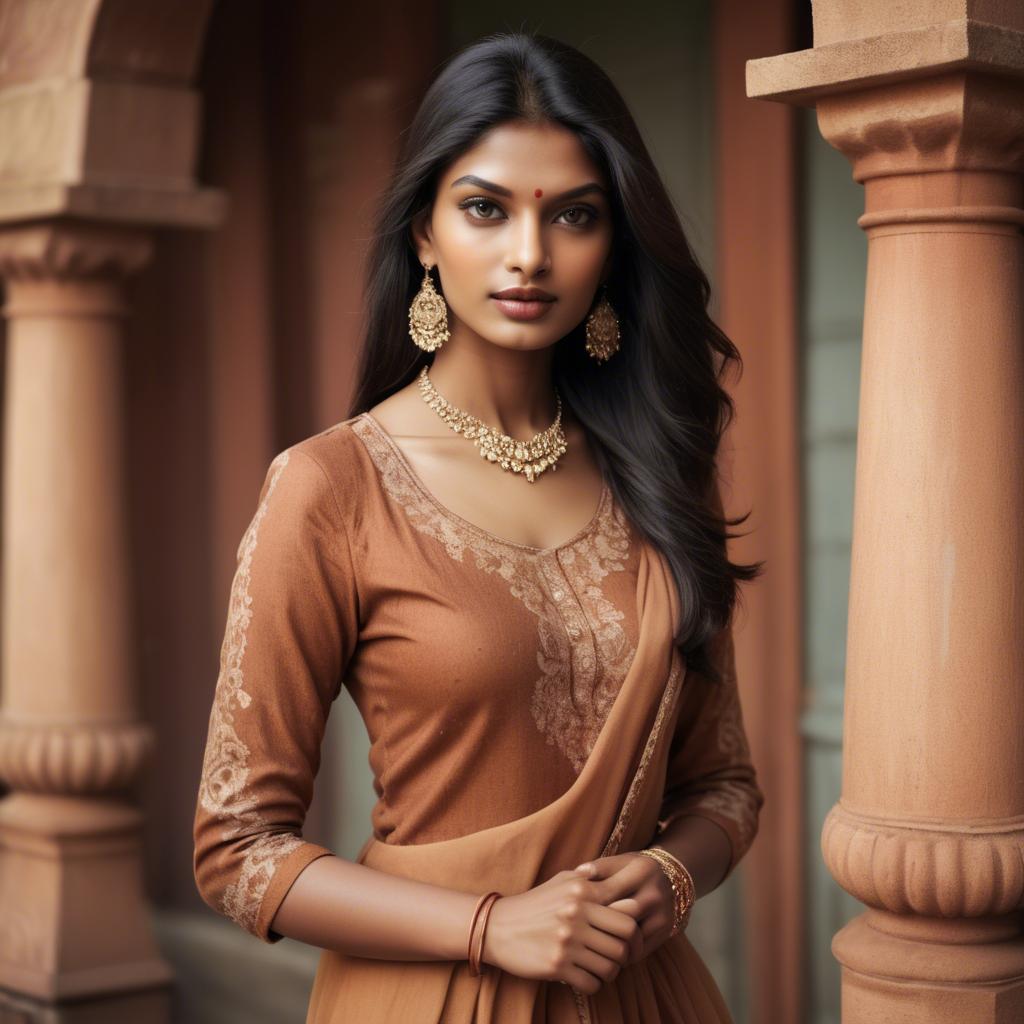 A stunning image of indian model in warm vintage hues.