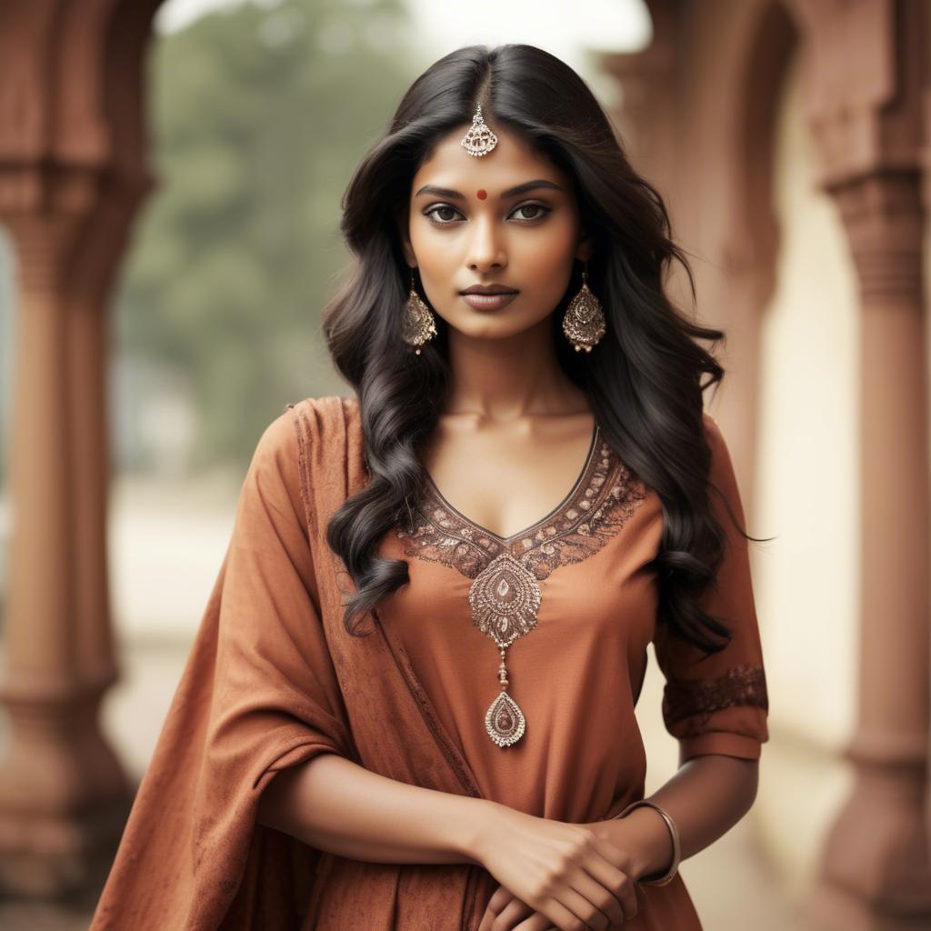 A stunning image of indian model in warm vintage hues.