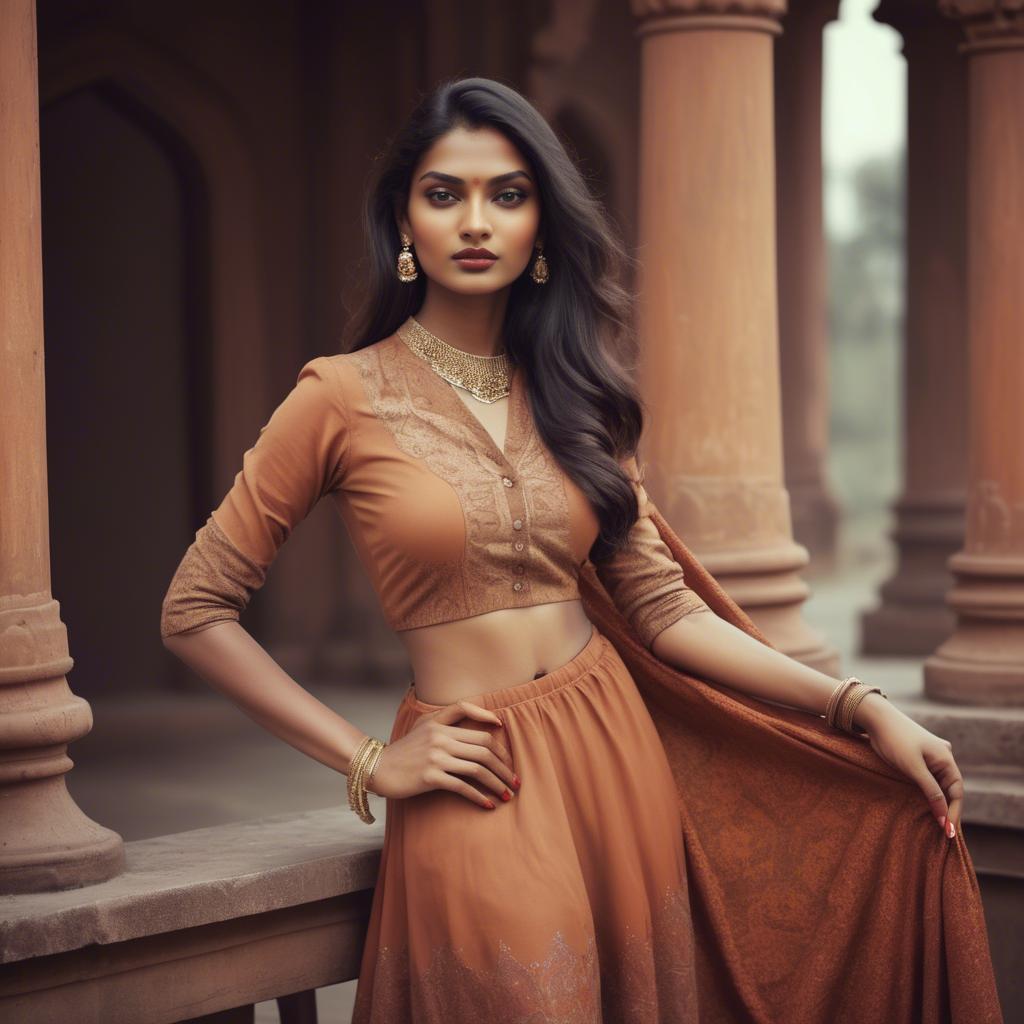 A stunning image of indian model in warm vintage hues.