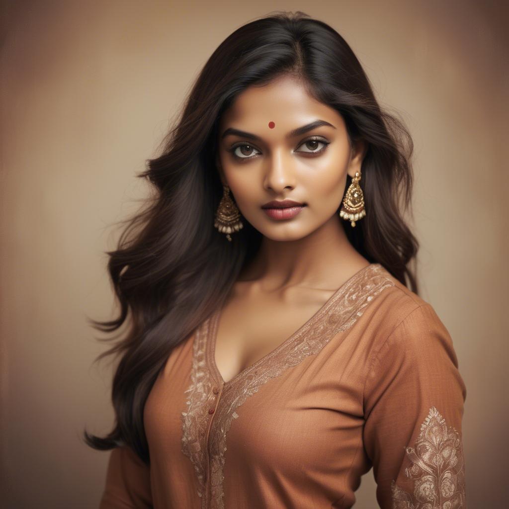 A stunning image of indian model in warm vintage hues.