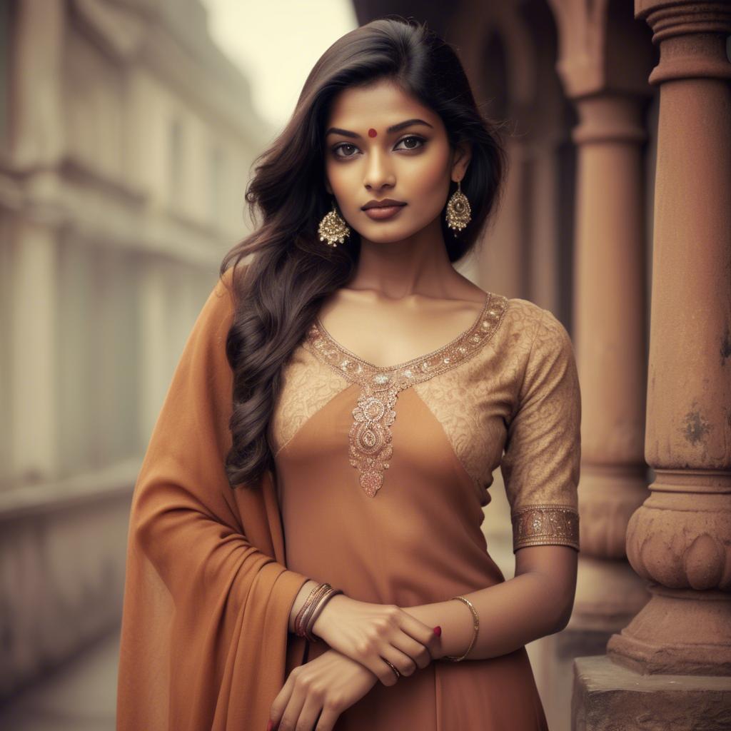 A stunning image of indian model in warm vintage hues.