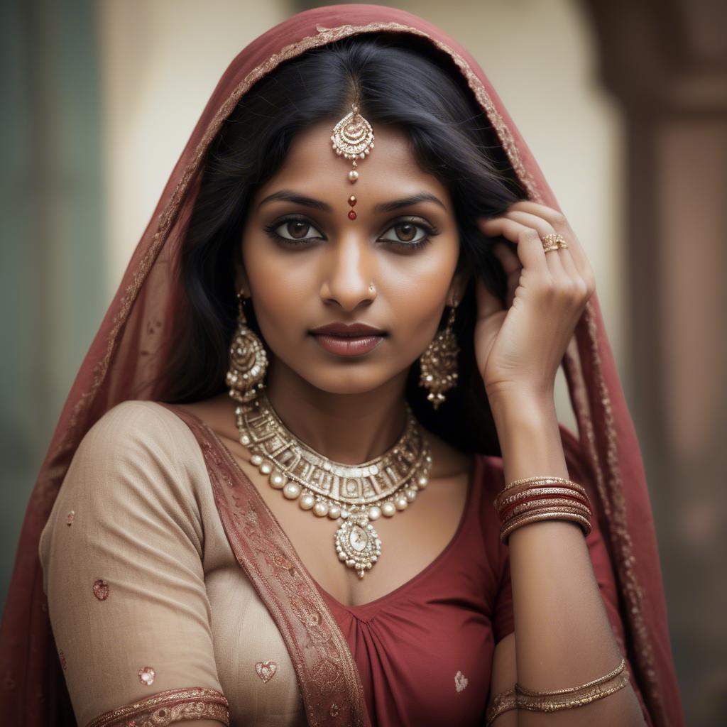 A stunning image of indian woman in romantic tones.