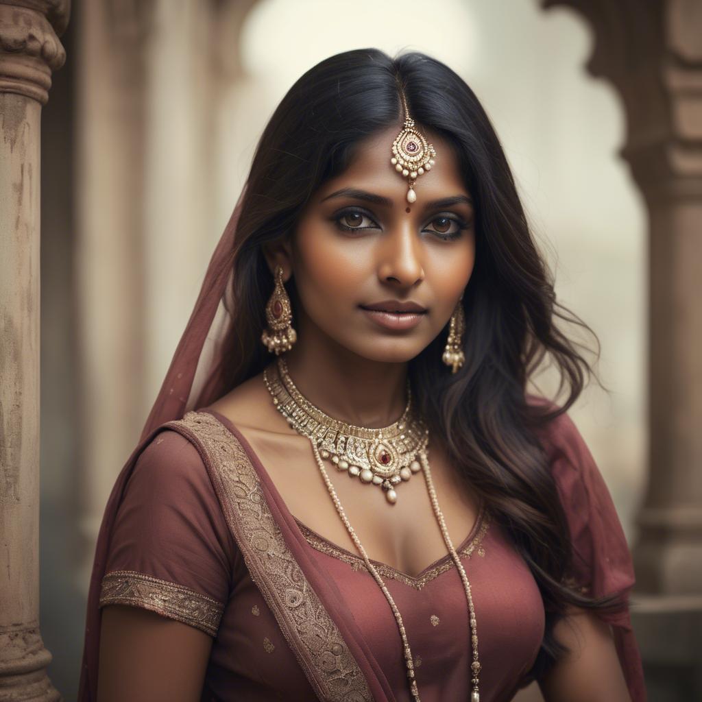 A stunning image of indian woman in romantic tones.