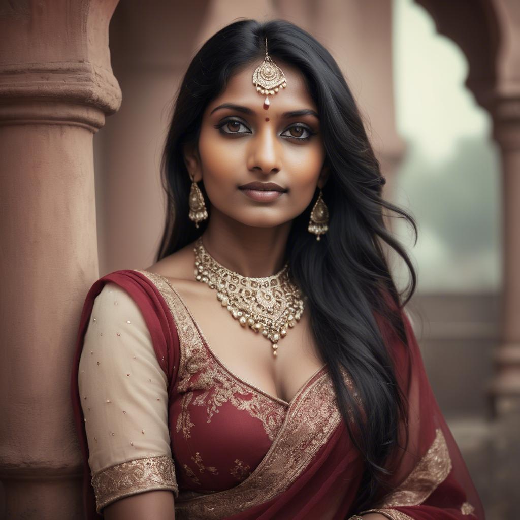 A stunning image of indian woman in romantic tones.