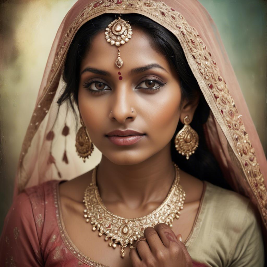 A stunning image of indian woman in romantic tones.