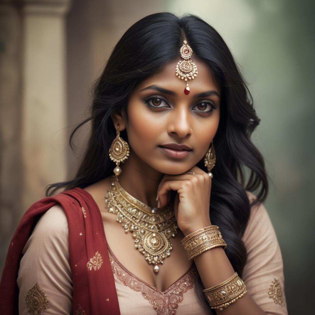 A stunning image of indian woman in romantic tones.